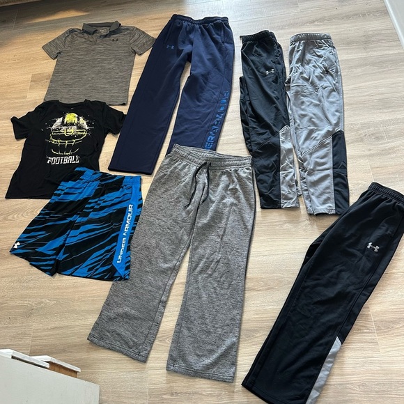 Under armor youth size Large pants, tees, shorts bundle 8 piece - Picture 1 of 7